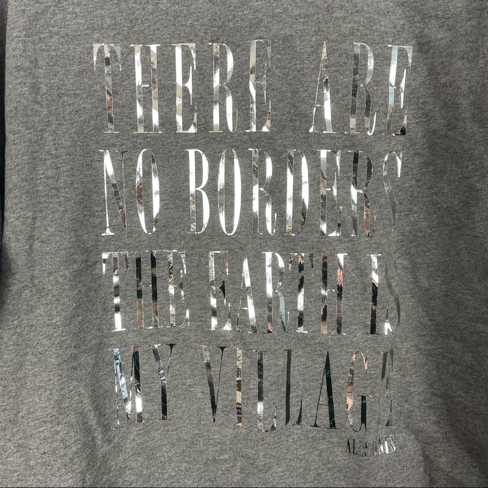 ALL SAINTS Freedom Iona Graphic Sweatshirt in Grey Marl - Picture 3 of 6
